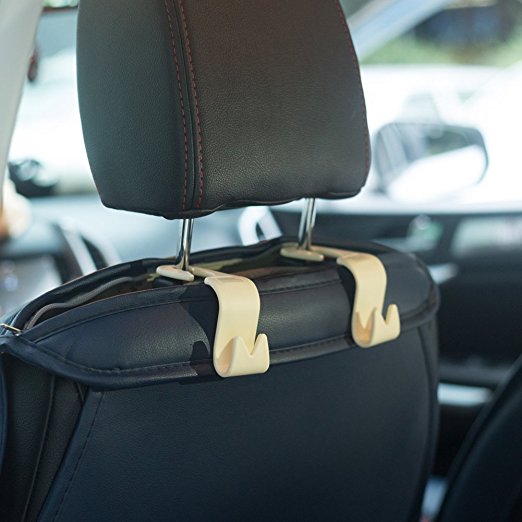 Universal Car Back Seat Organizer Garbage Bag Hook Stroage Bag Hanger Holder, Hold Up To 30lb -Set Of 4 Packs