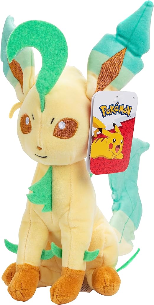 Pokémon Leafeon 8" Plush - Officially Licensed - Quality & Soft Stuffed Animal Toy - Eevee Evolution - Add Leafeon to Your Collection! - Great Gift for Kids & Fans of Pokemon