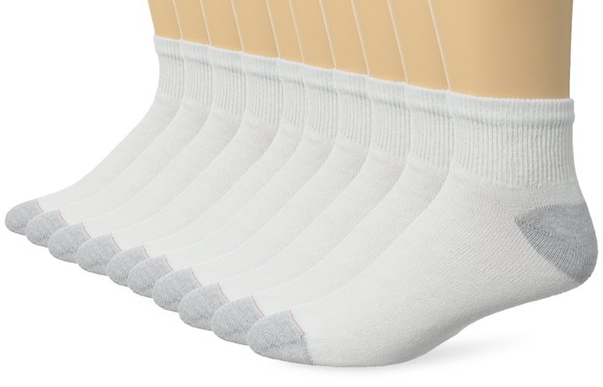 Hanes Men's 10 Pack Ultimate Ankle Socks