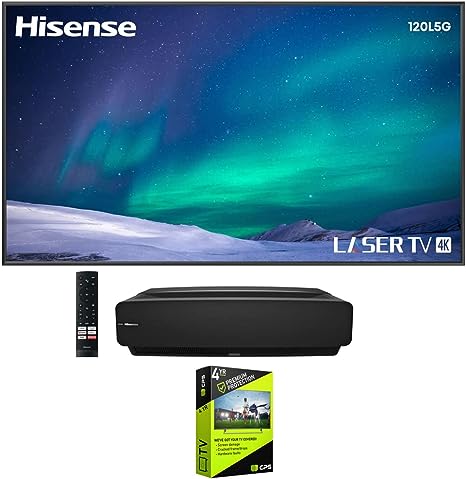 Hisense 120L5G-CINE120A 120" 4K Ultra-Short-Throw Laser TV & 120' ALR Cinema Screen Bundle with Premium 4 YR CPS Enhanced Protection Pack