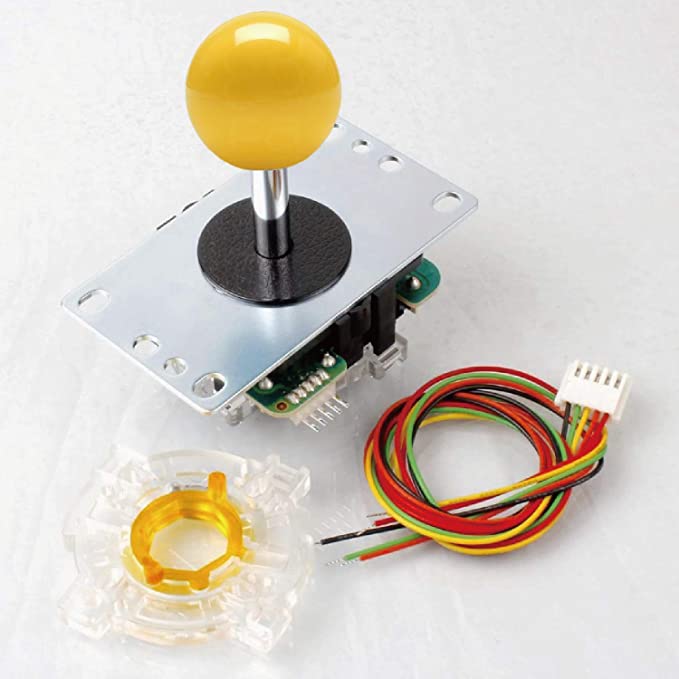 Sanwa GT-Y GTY Octagonal Gate   Sanwa JLF-TP-8YT Original Joystick - for Arcade Game 4 & 8 Way Adjustable, Compatible with Catz Mad SF4 Tournament Joystick (Yellow Ball Top) S@NWA