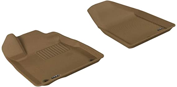 3D MAXpider 1st Row Rubber Floor Mats for 2007-2013 Acura MDX – Tan Custom Fit Kagu Series