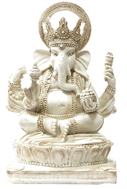 6" Inches Rare Lord Ganesh Ganesha Beautiful Statues Hindu Good Luck God" (Crown Ganesha)