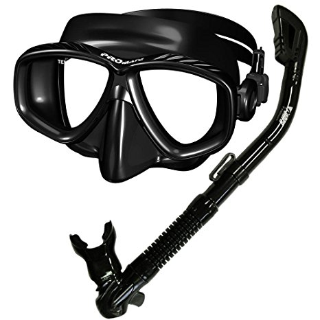 PROMATE Snorkeling Scuba Dive DRY Snorkel PURGE Mask Gear Set