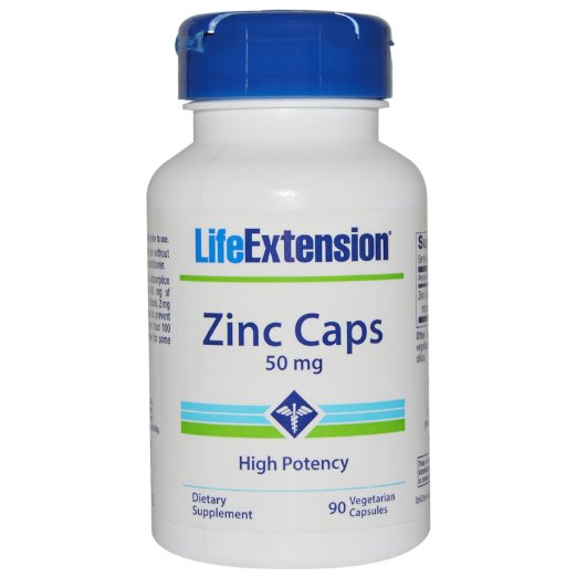 Life Extension Vitamins & Supplements - Zinc Capsules, 50 Mg (High Potency), 90 vegetarian capsules (2 Pack = 2 Bottles, 180 VCAPS Total)