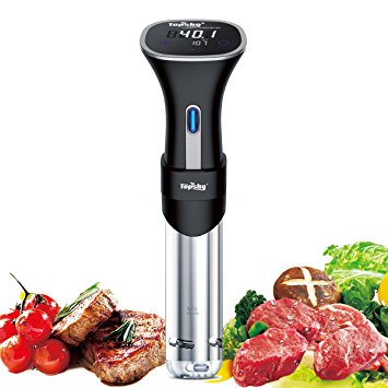 Topsky Sous Vide Precision Cooker, Thermal Immersion Circulator Machine with Large Digital LCD Display, Time and Temperature Control, Quiet & Accurate, Stainless Steel, 800 Watts