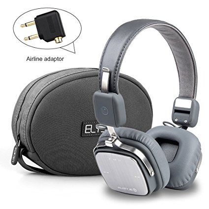 Yenona Wireless Bluetooth Stereo Headphones, Foldable Bluetooth Headset with DEEP BASS, Wireless / Wired Headphones with Microphone for iPhone / iPad / iPod / Samsung Galaxy / Bluetooth Devices (grey)