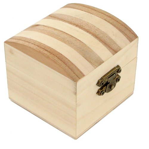 Handcrafted Wood Treasure Chest Jewelry Box