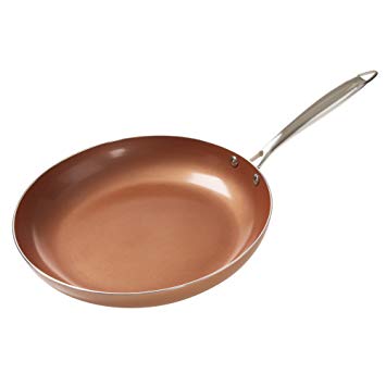 12 inch Double Layer Non-stick Frying Pan with Copper Colored Finish-Saute, Omelet, Skillet Dishwasher Safe Allumi-shield Cookware by Classic Cuisine