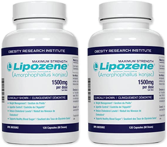 Lipozene Weight Loss Pills (2 Bottles with 120 Capsules Mega Bottle Bundle)