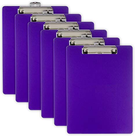 Officemate Recycled Plastic Clipboard, Letter Size, Purple, Pack of 6 (83085)