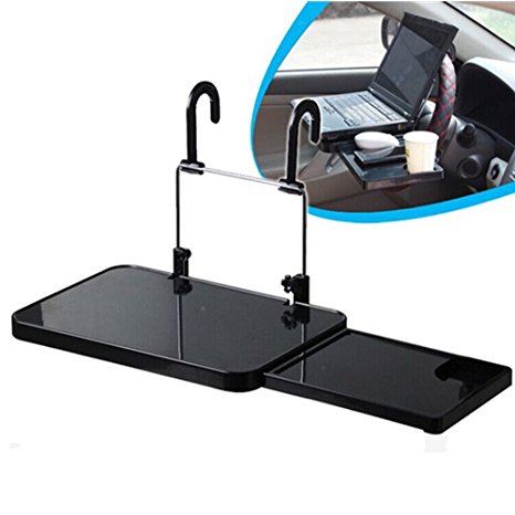 Favson Car Laptop/Eating Steering Wheel Holder Portable Universal Desk for mobile office&long trip to keep laptop tablet cup drink snacks - Pullout Extend Table Version