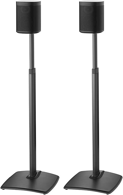 Sanus Height Adjustable Wireless Speaker Stand in Pair for SONOS ONE PLAY: 1 and PLAY: 3 - Black