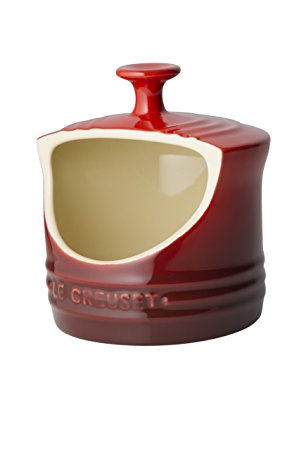 Le Creuset Stoneware 10-Ounce Salt Crock, Cerise (Cherry Red)