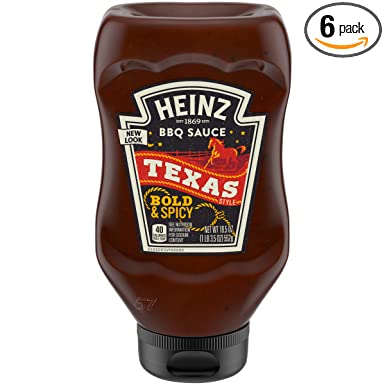 Heinz Texas Style Bold & Spicy BBQ Sauce (19.5 oz Bottles, Pack of 6)