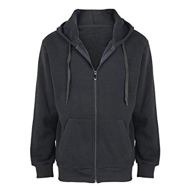 Urimoser Hoodies for Men Full Zip Lightweight Cotton Fleece Plain Zipper Sweatshirts