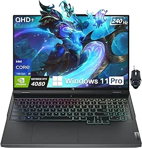 Lenovo 2024 Legion Pro 7 Gaming Laptop Computer, 16" QHD  240Hz Display, 13th Gen Intel Core i9-13900HX(24-core), NVIDIA GeForce RTX 4080, 64GB RAM, 4TB SSD, Wi-Fi 6, Backlit Keyboard, Windows 11 Pro