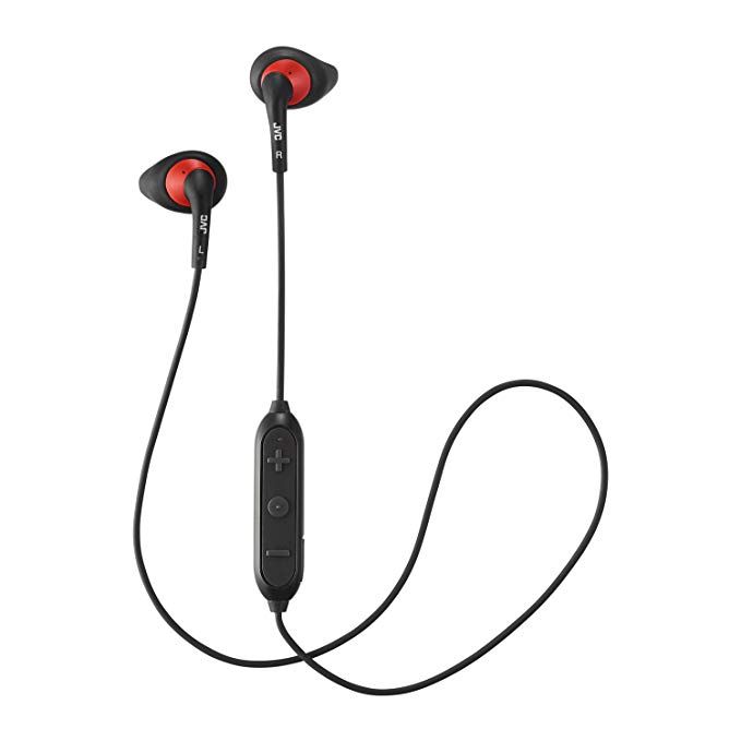 JVC Wireless Sweatproof Gumy Sport Bluetooth Wireless Earbud Nozzle, Black (HAEN10BTB)