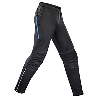 MUCUBAL Cycling Pants for Men Windproof and Waterproof Softshell Winter Thermal Bike Running Trousers
