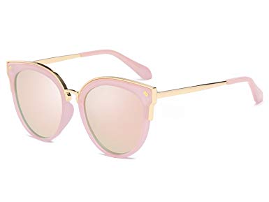 Bevi Women's Fashion Polarized Cat Eye Polycarbonate Metal Sunglasses 0932C