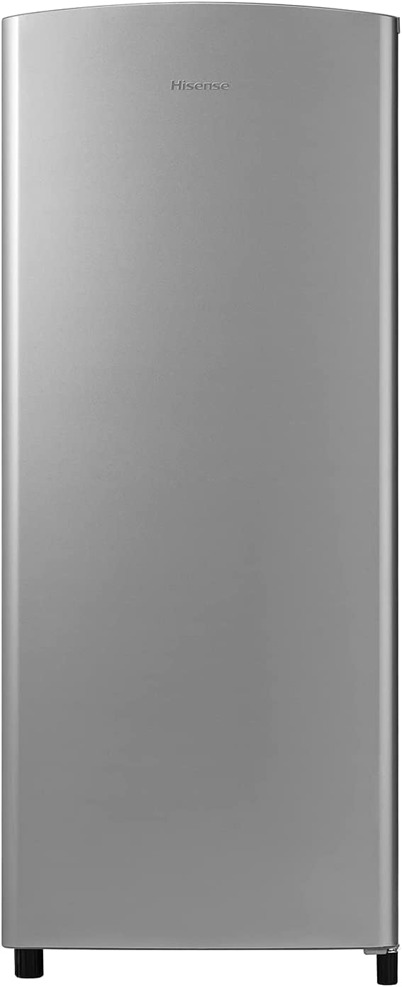 Hisense RR220D4ADF 52cm Freestanding Retro Fridge - 149 litre capacity - Auto Defrost - Wine Rack - Silver - F Rated