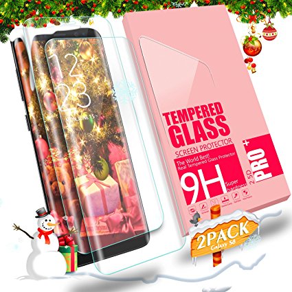 SGIN Galaxy S8 Screen Protector, [2-Pack] Full Coverage S8 Tempered Glass Screen Protector, 9H Hardness, Anti-Fingerprint HD, Bubble Free S8 Screen Protector Film