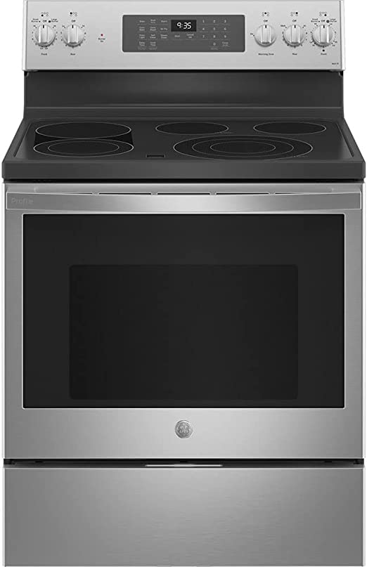 GE Profile™ 30" Smart Free-Standing Electric Convection Fingerprint Resistant Range with No Preheat Air Fry