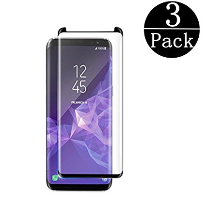 [3 Pack] Samsung Galaxy S9 Screen Protector(Not Glass), Wecnes - (Black) PET Clear High Definition (HD) Screen Protector Film Anti-Scratch Bubble Free Screen Protector for Samsung Galaxy S9