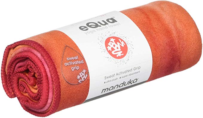 Manduka eQua Hand Towel, Travel Size, Absorbent, Quick Drying, Non-Slip for Yoga, Gym, Pilates, Outdoor Fitness