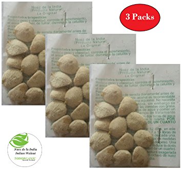 Todorganic Natural Products - Nuez dela India - 3 Packs ( 36 Seeds) 100% Natural