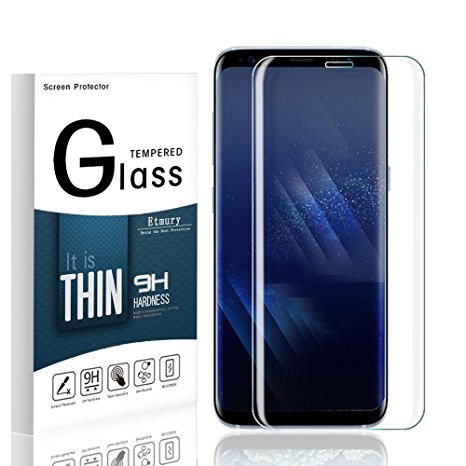Etmury Galaxy S8 Screen Protector,9H Tempered Glass Screen Protector,Anti-Scratch Tempered Glass Screen Protector Display Film for Samsung Galaxy S8 (Galaxy S8) (Crystal)