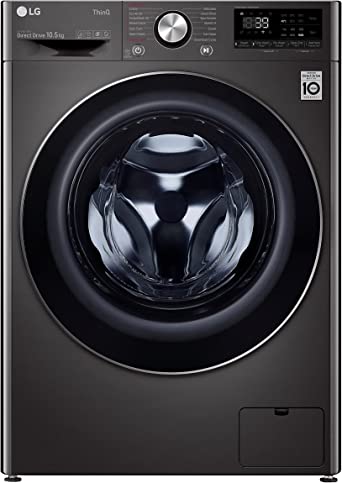 LG F6V1010BTSE Freestanding Washing Machine 10.5L 1600RPM Black Steel