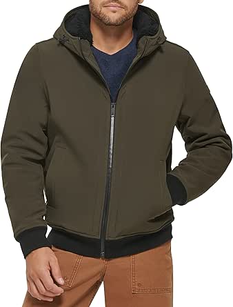 Dockers Men's Softshell Sherpa Lined Bomber Jacket