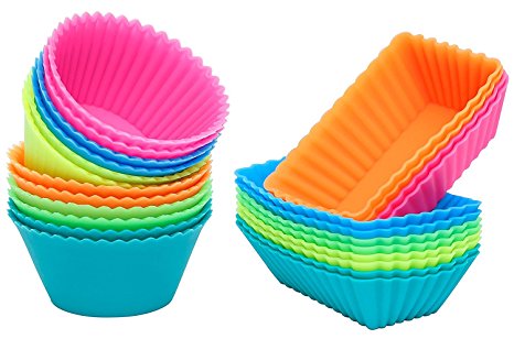 [Update] Ipow Silicone Cupcake Baking Muffin Cups Liners Molds Sets,24pack