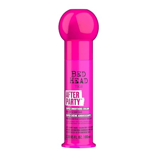 Bed Head TIGI After Party Super Smoothing Hair Cream For Silky & Shiny Hair with Castor Seed Oil, Anti-Frizz Complex to Smooth Frizz & Flyaways, Boosts Hair Shine & Gloss, Suitable for All Hair Types, 100 ml
