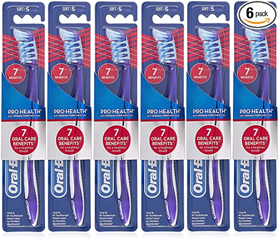 Oral-B Pro-Health 7 Benefits All-in-One Toothbrush, Soft - Pack of 6