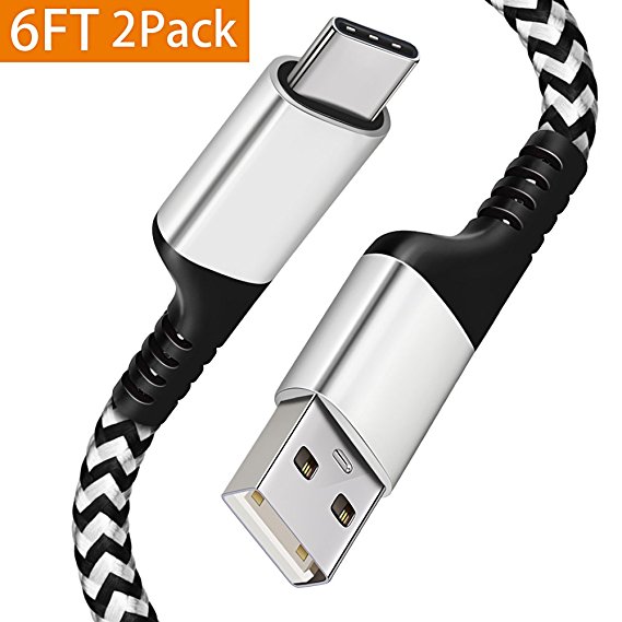 Google Pixel XL Charger Cable,[6FT 2Pack]USB Type C Cable,Extra Long Durable Braided C Cord,USB C to USB A Fast Charging Cable for LG V30/V20/G6/G5,Pixel 2,Samsung Note 8,Galaxy S9/S8,HTC U11,Nexus 6P