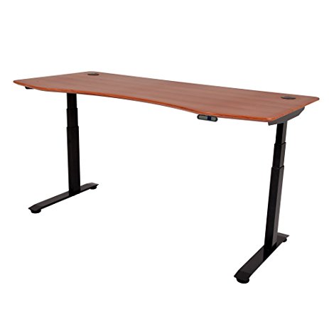 ApexDesk Elite Series 71" W Electric Height Adjustable Standing Desk (Memory Controller, Red Cherry Top, Black Frame)