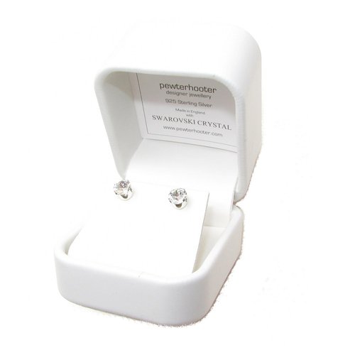 End of line clearance. 925 Sterling Silver stud earrings handmade with sparkling crystal from SWAROVSKI® for Women. Luxury box.