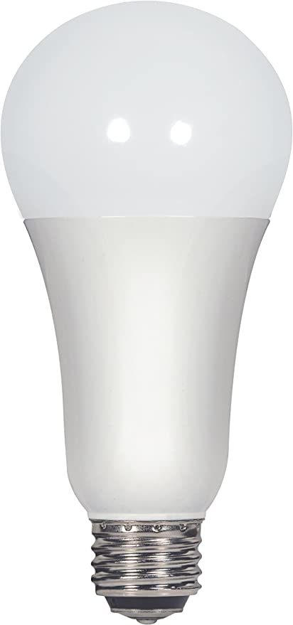 Satco S9372 A21 LED 3-Way Frosted 4000K Medium Double Contact Base Light Bulb with 300' Beam Spread, 3W/11W/16W