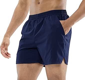 MIER Men's Workout Running Shorts Quick Dry Active 5 Inches Shorts with Pockets, Lightweight, Breathable