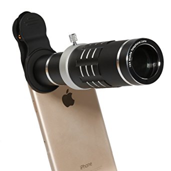 Phone Lens 18X Telephoto Lens High Definition Flexible Tripod Universal Clip for iPhone Samsung Most Smartphone (Black)