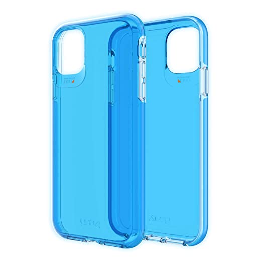 Gear4 Crystal Palace Neon Compatible with iPhone 11 Case, Advanced Impact Protection with Integrated D3O Technology, Anti-Yellowing, Phone Cover – Neon Blue