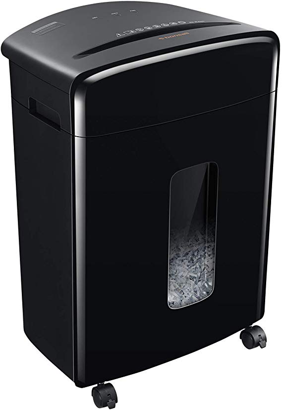 Bonsaii 20-Sheet Cross-Cut Paper Shredder, Office and Home Use Heavy Duty, Shreds CD/DVD/Credit Cards/Staples/Paper Clips, 20-Minute Continuous Running Time, 25-Litre Pull-Out Bin, Black (C222-A)