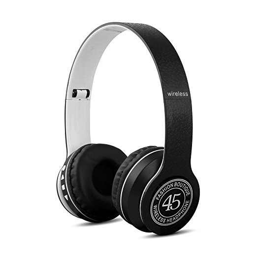 FX-Victoria Heavy Bass On Ear Headphones Foldable Headphones for Men and Women, Kids and Adults, Supports FM Stereo Function / MicroSD / TF Card,P45-Black