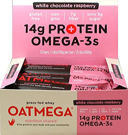 Boundless Nutrition White Chocolate Raspberry OATMEGA Bar-12 per Box