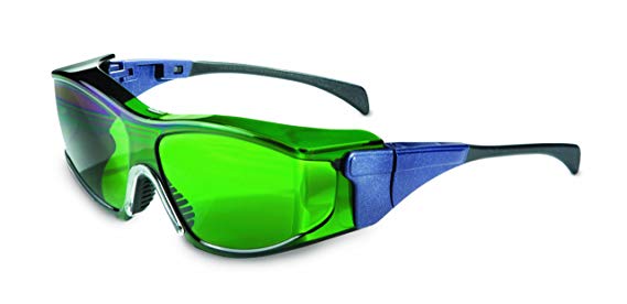 Uvex S3153 Ambient OTG Safety Eyewear, Large Blue Frame, Shade 3.0 Ultra-Dura Hardcoat Lens