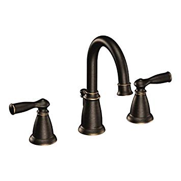 Moen WS84924BRB Banbury Two-Handle High Arc Bathroom Faucet Mediterranean Bronze