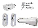 Fast Adaptive Charging Combo OEM Authentic Samsung Travel ChargerCar Charger2 Two 5 foot Micro USB 20 Data Charging Cables for Galaxy Note 4 5 S6 S6 Edge  EP-LN915U EP-TA20JWE ECBDU4EWE
