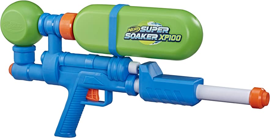SUPERSOAKER Nerf Super Soaker XP100-AP Water Blaster, Tank Made with Recycled Plastic, Cool Retro Design, Air-Pressurized Continuous Blast of Water